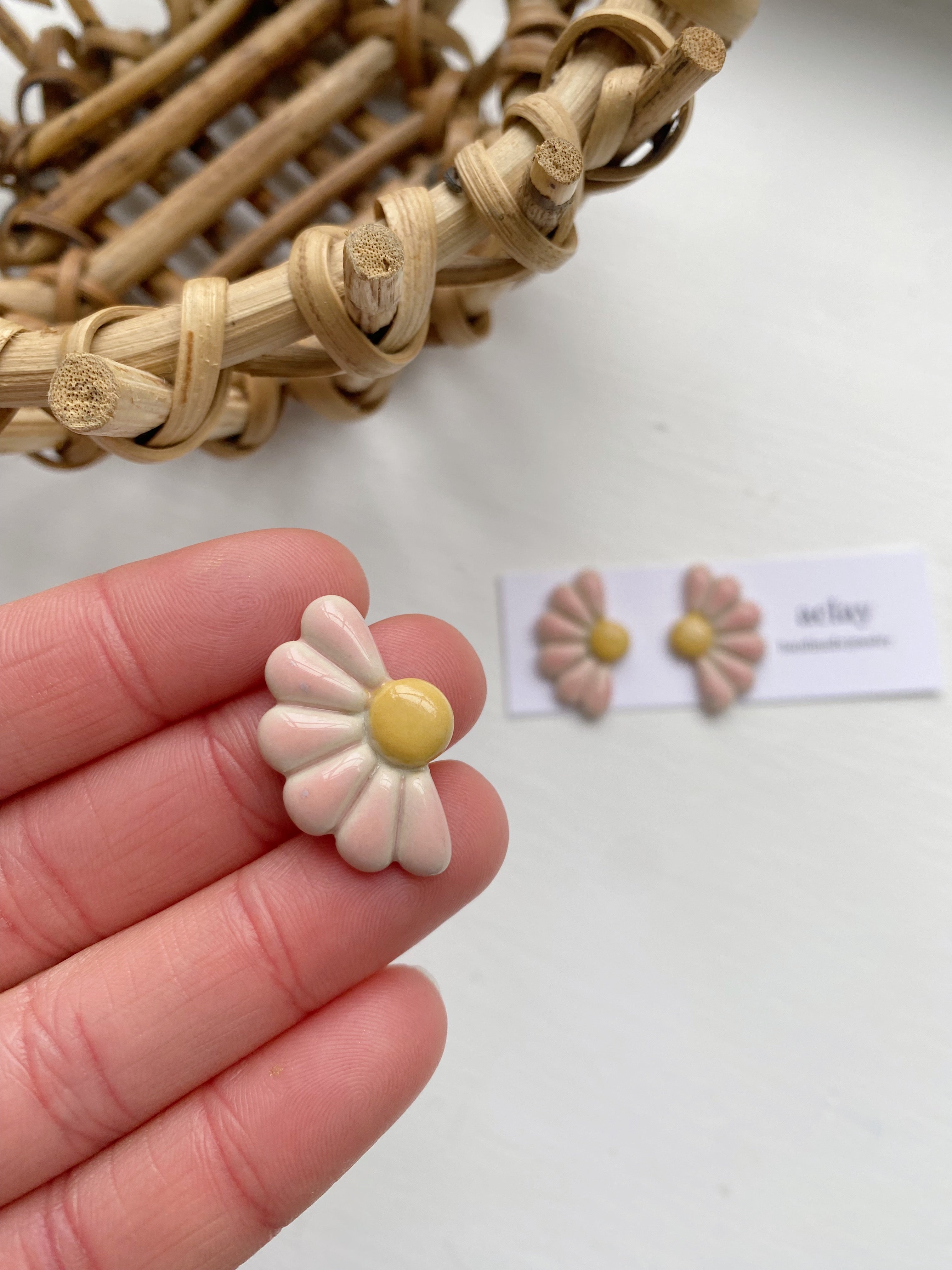 Light Pink Daisy Studs